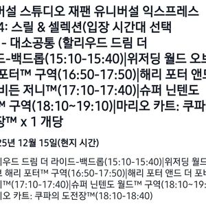 유니버셜 스튜디오 재팬 익스프레스 패스 12/15