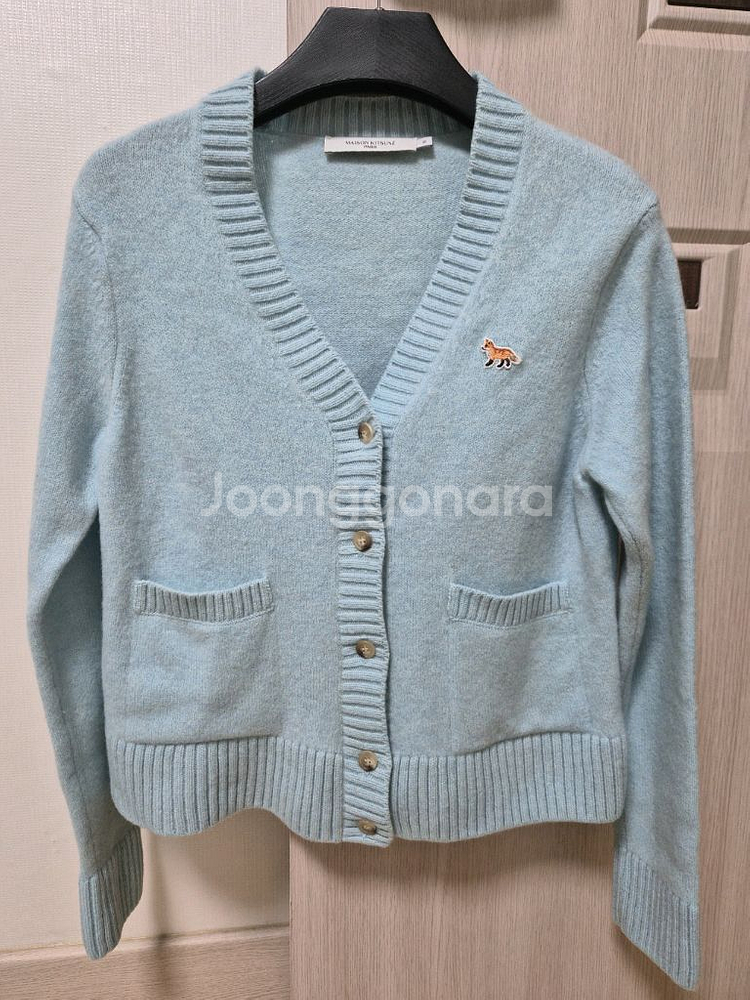 메종키츠네 램스울 여성 가디건 니트 스웨터 베이비폭스헤드--3