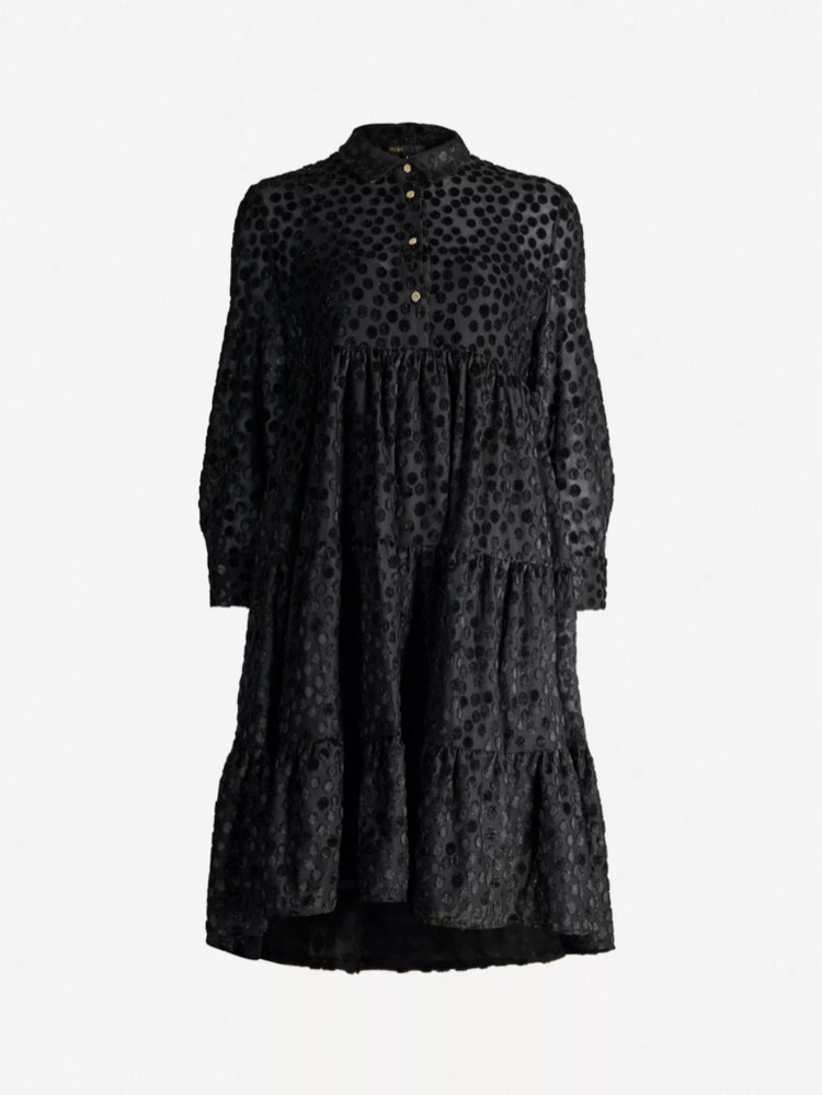 (새상품) 마쥬 폴카 도트 블랙 벨벳 원피스 1사이즈--3