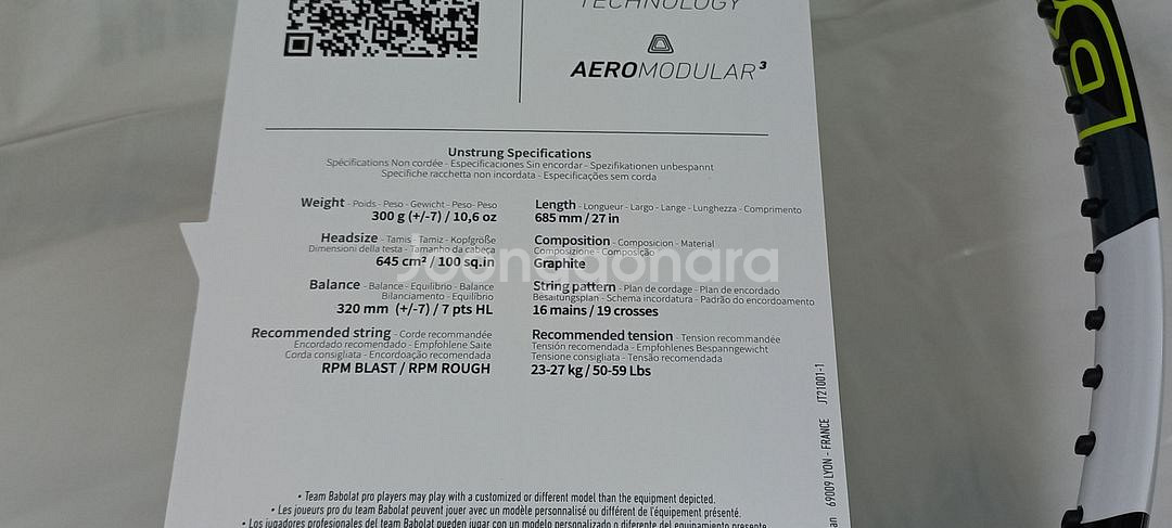 테니스라켓 바볼랏 퓨어에어로 2023 (300g/2그립)--6