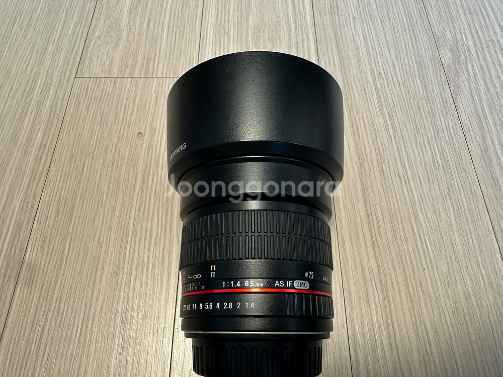 삼양 85.4 (85mm F1.4) 수동 MF렌즈 캐논용 팝니다--3