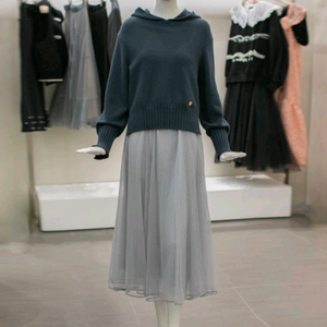 한섬 오즈세컨 2021 골지 후드 니트 탑 44~55