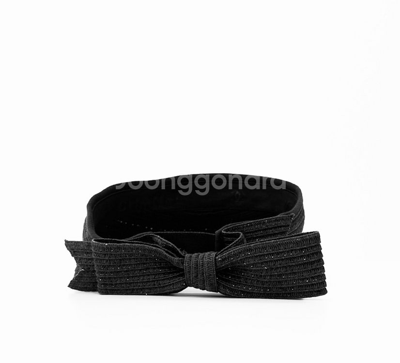 [S] 샤넬 CC로고 리본 22P 썬바이저 썬캡 블랙--2