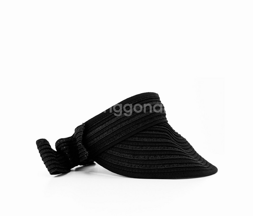 [S] 샤넬 CC로고 리본 22P 썬바이저 썬캡 블랙--3