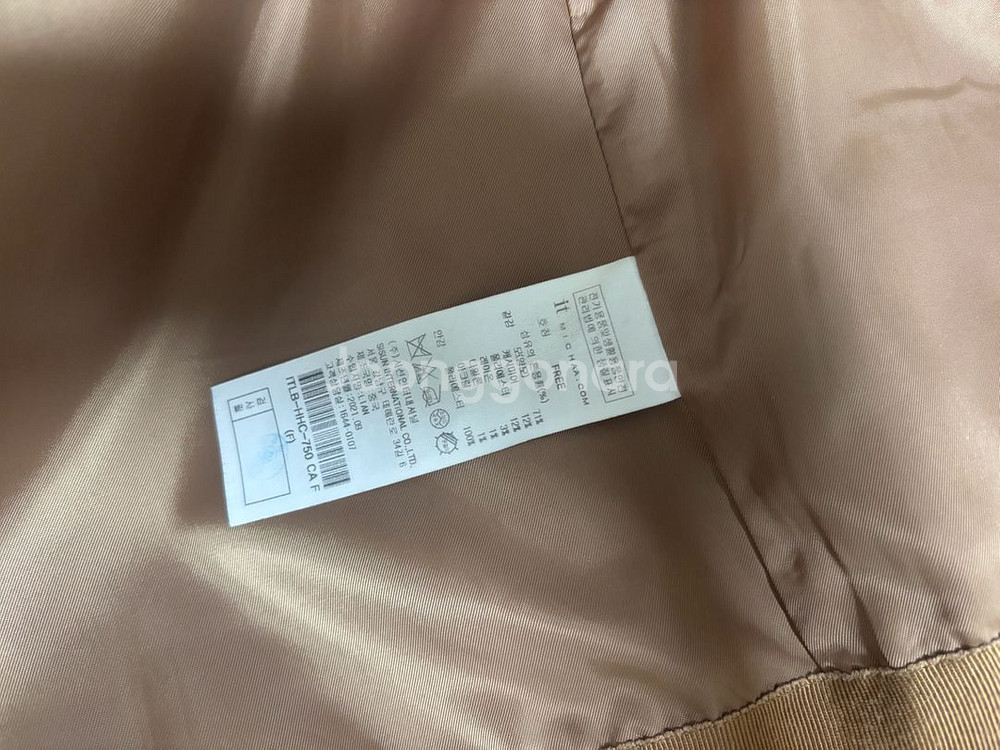 새상품급 잇미샤 핸드메이드 코트 에이라인 카멜베이지 프리사이즈--5