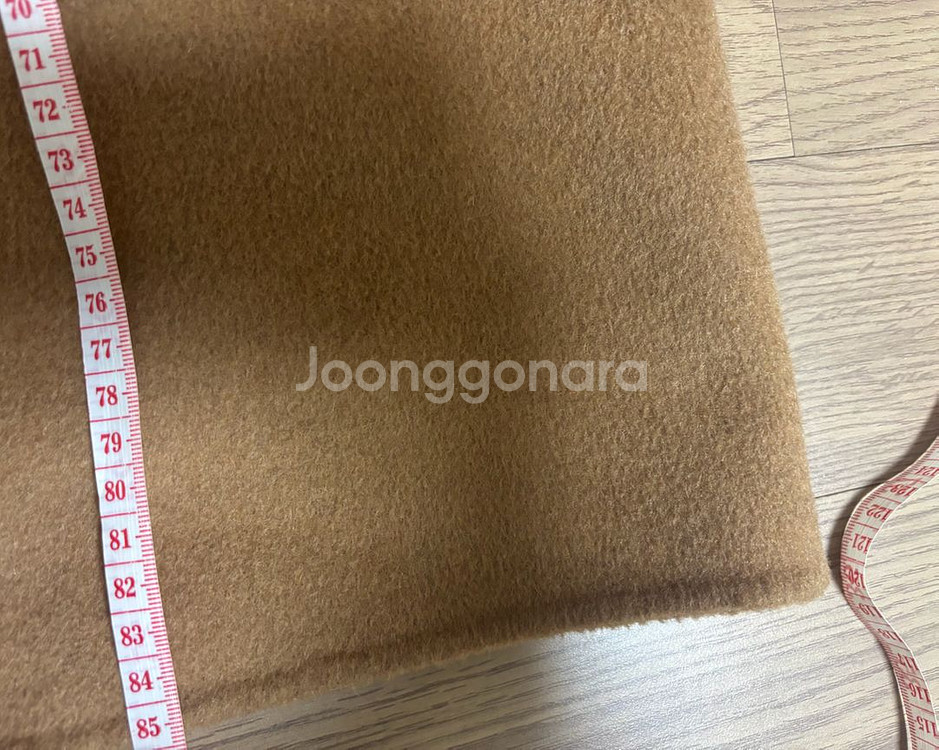 새상품급 잇미샤 핸드메이드 코트 에이라인 카멜베이지 프리사이즈--9