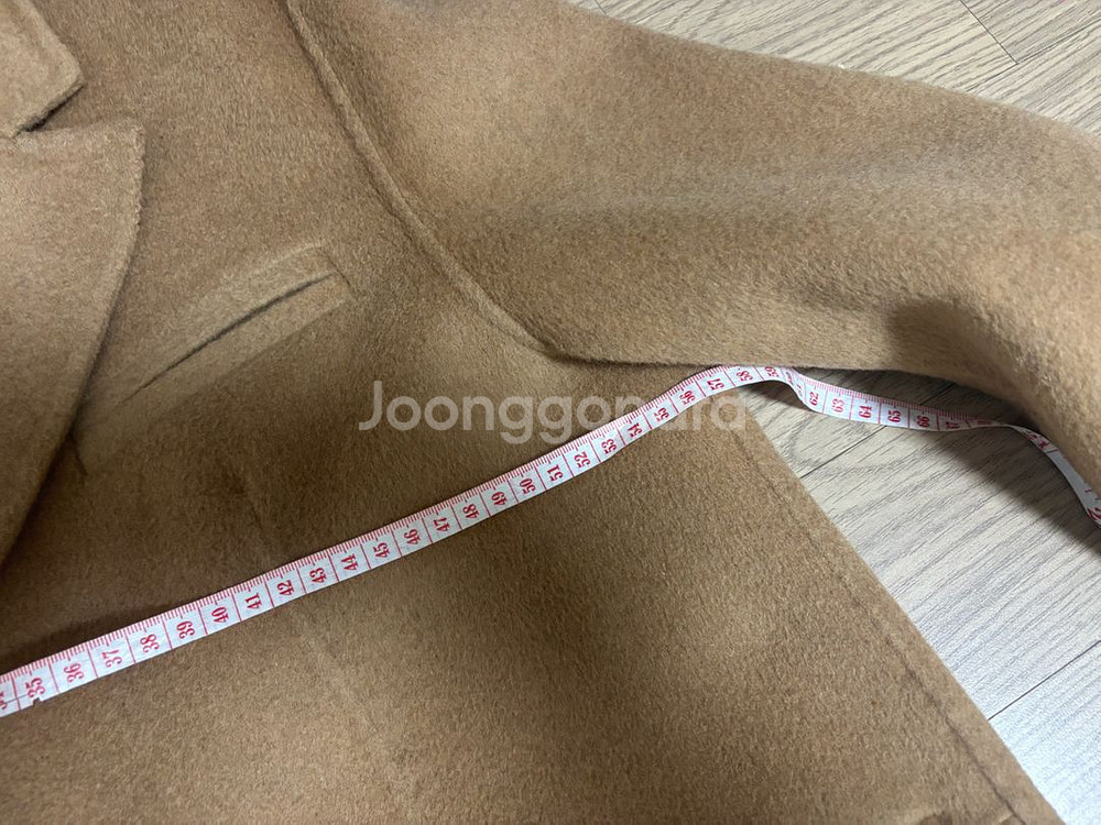 새상품급 잇미샤 핸드메이드 코트 에이라인 카멜베이지 프리사이즈--7