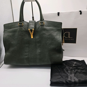 정품 입생로랑 카바시크 토트백 (다크그린)