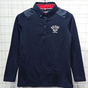 아디다스 골프 여성 우븐패치 기모 카라 티셔츠 85