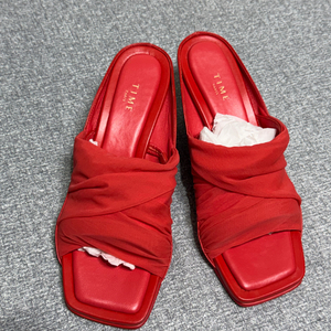 타임 여성 레드 뮬 슬리퍼 - 미착용 새상품