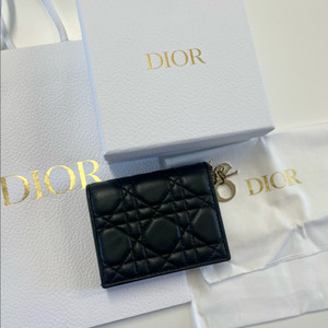 디올 지갑 블랙 까나쥬 램스킨 미니지갑(새상품급)