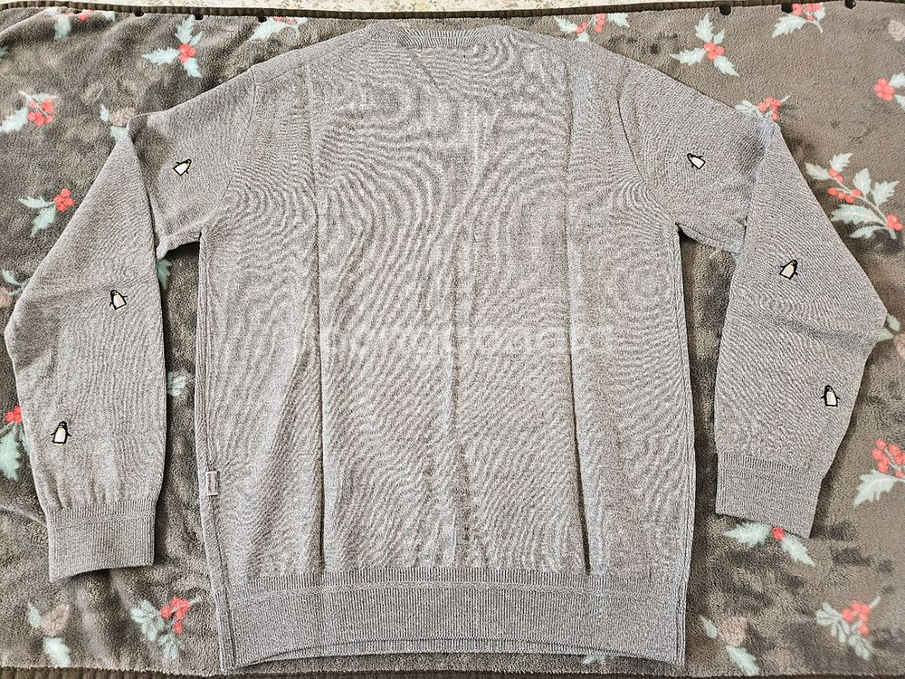 [100]새제품 코오롱 브렌우드 펭귄 자수 남성니트 그레이--3