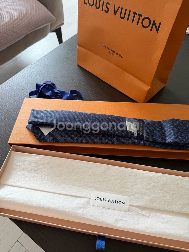 루이비통 M70953 모노그램 클래식 블루 넥타이 / 새상품 미개봉--2