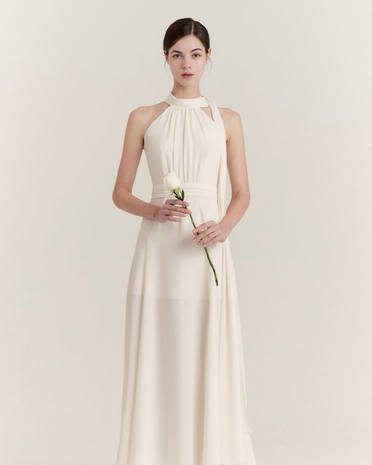 [결혼식 2부 드레스 원피스] 그레이스유 GRACE U Isabel Halter-Neck One-piece 이미지