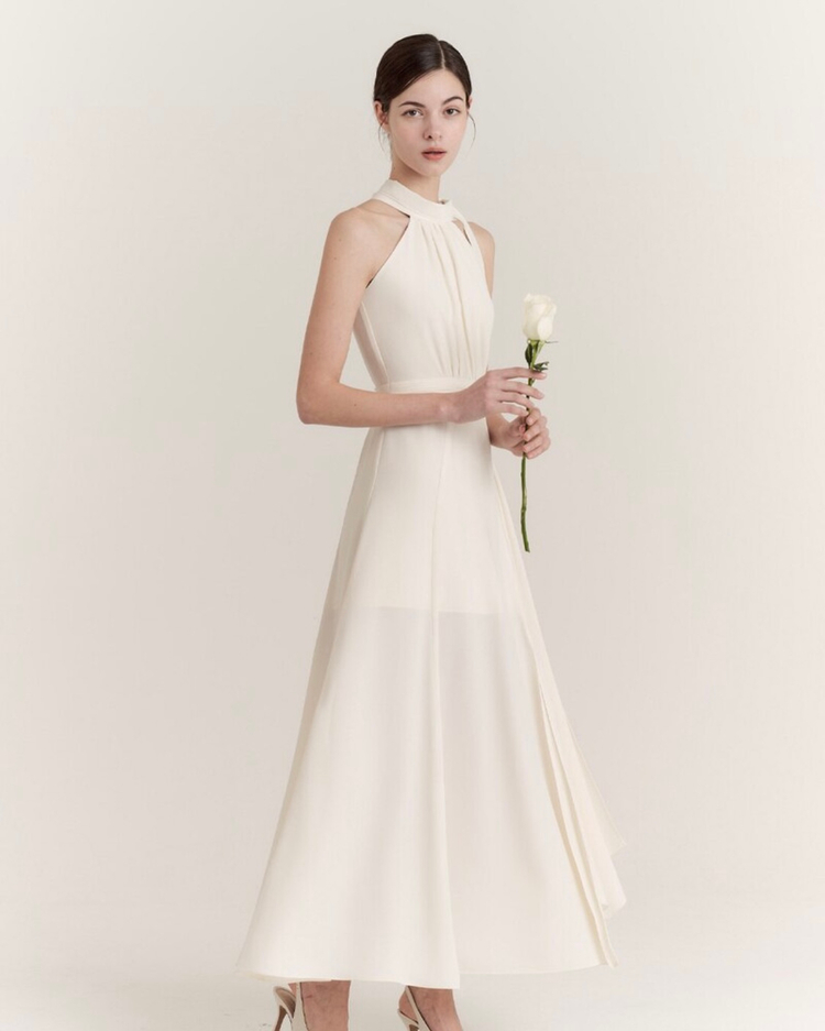 [결혼식 2부 드레스 원피스] 그레이스유 GRACE U Isabel Halter-Neck One-piece 이미지