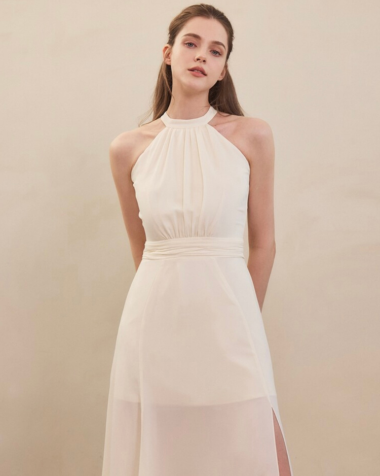[결혼식 2부 드레스 원피스] 그레이스유 GRACE U Isabel Halter-Neck One-piece 이미지