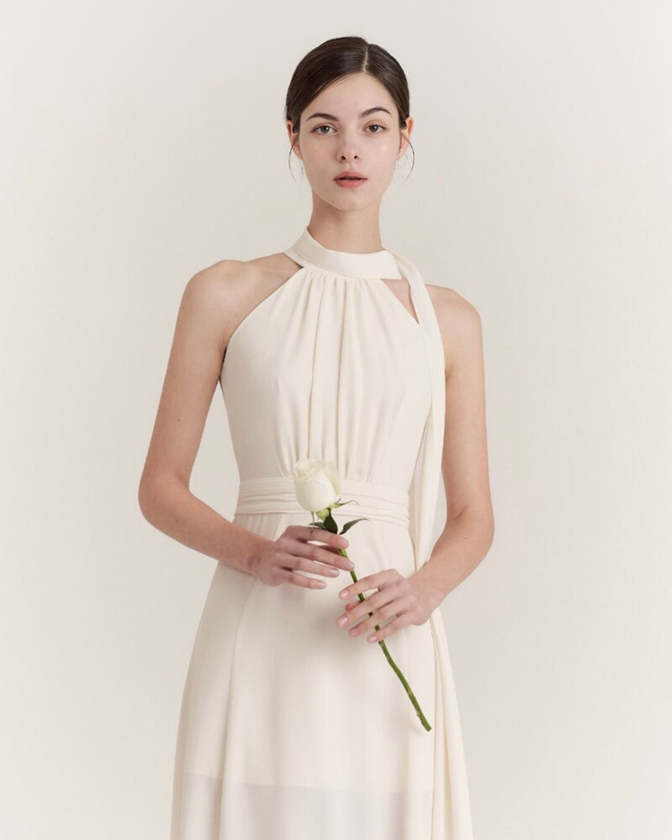 [결혼식 2부 드레스 원피스] 그레이스유 GRACE U Isabel Halter-Neck One-piece 이미지