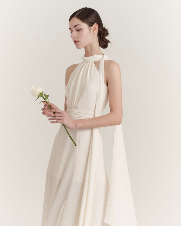 [결혼식 2부 드레스 원피스] 그레이스유 GRACE U Isabel Halter-Neck One-piece 이미지