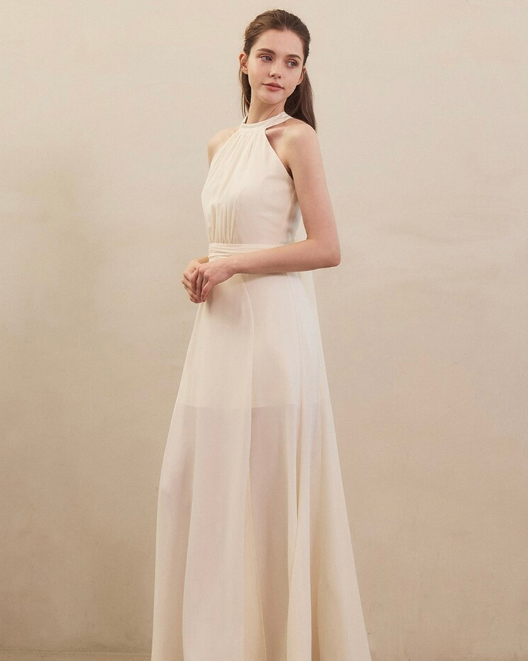 [결혼식 2부 드레스 원피스] 그레이스유 GRACE U Isabel Halter-Neck One-piece 이미지