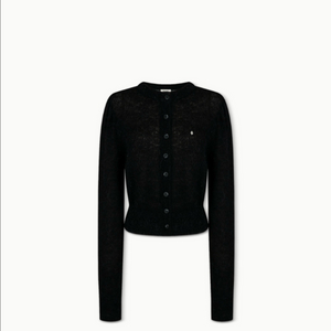 아비에무아 알파카 퍼프 슬리브 가디건 (블랙) 1사이즈