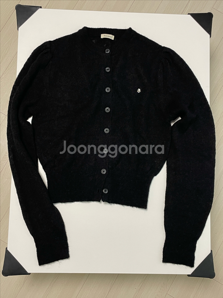 아비에무아 알파카 퍼프 슬리브 가디건 (블랙) 1사이즈--1