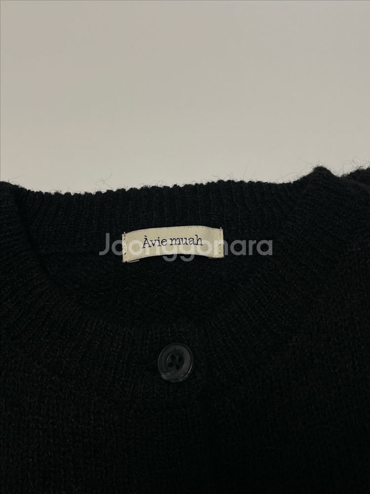 아비에무아 알파카 퍼프 슬리브 가디건 (블랙) 1사이즈--4