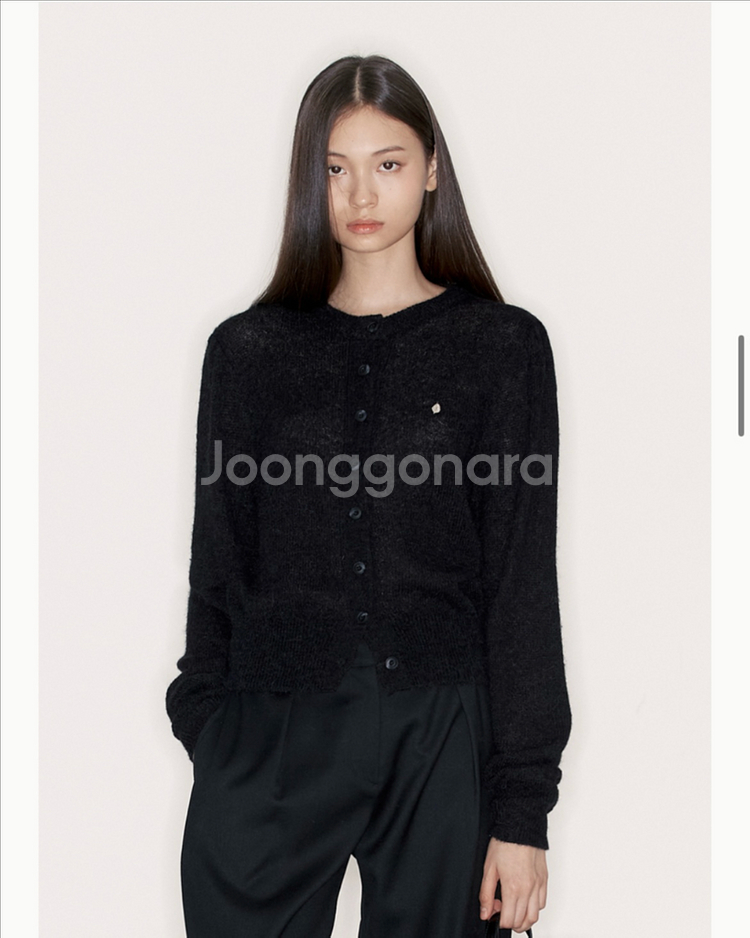 아비에무아 알파카 퍼프 슬리브 가디건 (블랙) 1사이즈--7