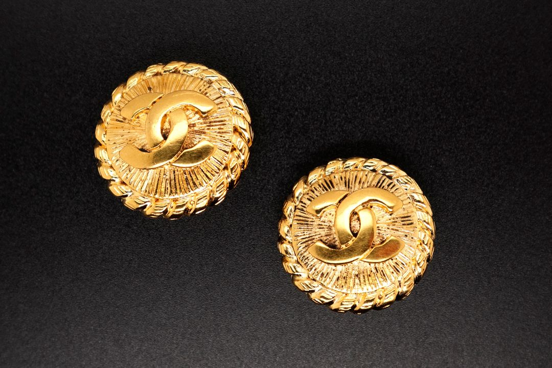 빈티지 샤넬 CC 코코마크2400 클래식 클립온 귀걸이--3