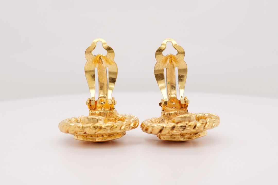 빈티지 샤넬 CC 코코마크2400 클래식 클립온 귀걸이--6