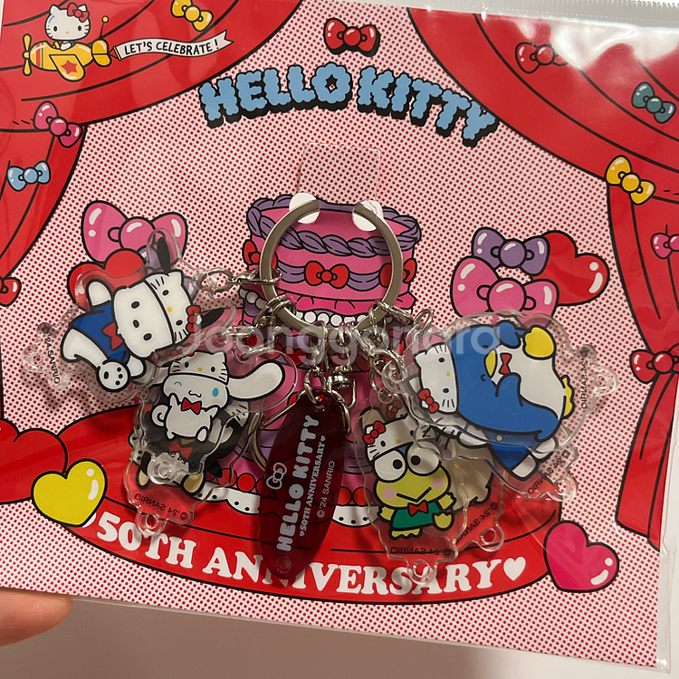 헬로키티 50주년 팝업 한정 아크릴 키링 세트 일괄--2