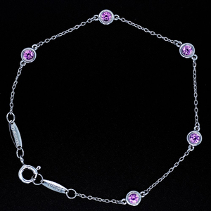 티파니앤코 팔찌 바이더야드 핑크 사파이어 실버 팔찌 이미지