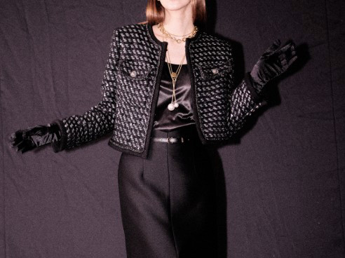 미샤 금속 트리밍 장식 트위드 자켓-미착용 새상품--7