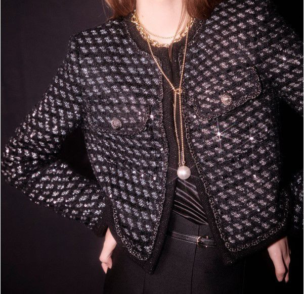 미샤 금속 트리밍 장식 트위드 자켓-미착용 새상품--8