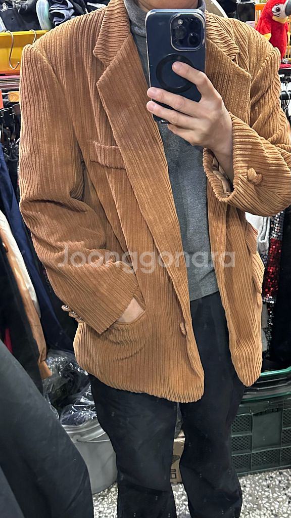 센치 코듀로이 박스핏 기모 자켓 FREE--8