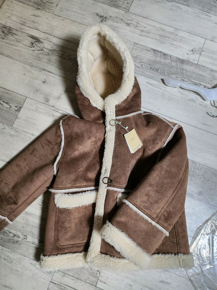 클루니 무스탕(Tory hooded buckle mustang jacket - brown--4
