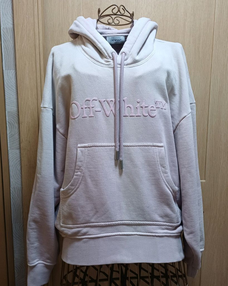 이태리 오프화이트 런드리 오버 후디 핑크 XS 23년9월제조 이미지