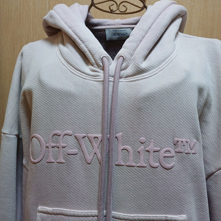 이태리 오프화이트 런드리 오버 후디 핑크 XS 23년9월제조 이미지