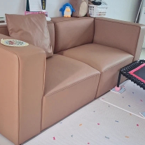 삼익가구 더브릭 3인용 소가죽 모듈 소파 카멜