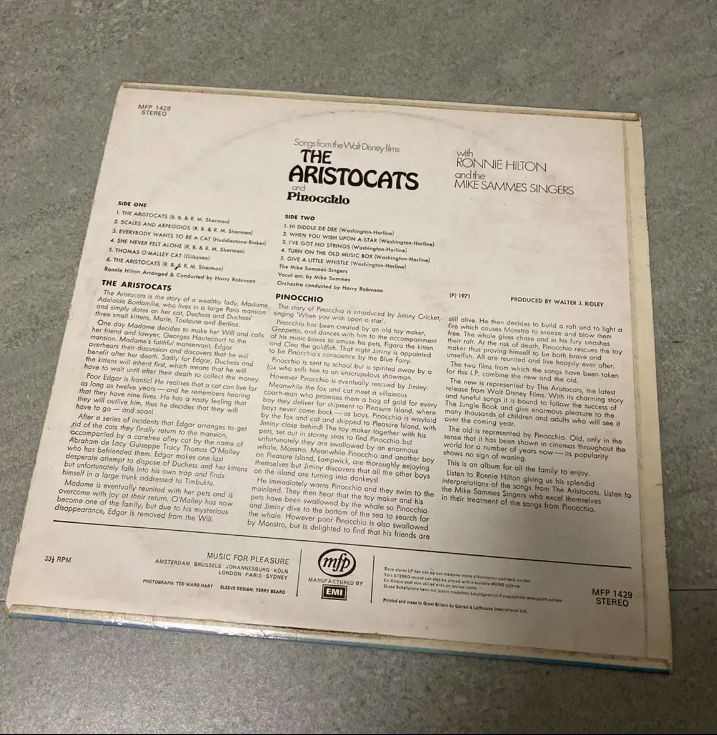빈티지 디즈니 아리스토캣 바이닐 lp--1