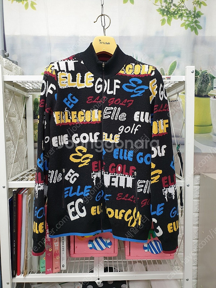 엘르 여성골프니트 100 / 슬림77 방풍 집업 골프가디건 니트바람막이 WF68--0