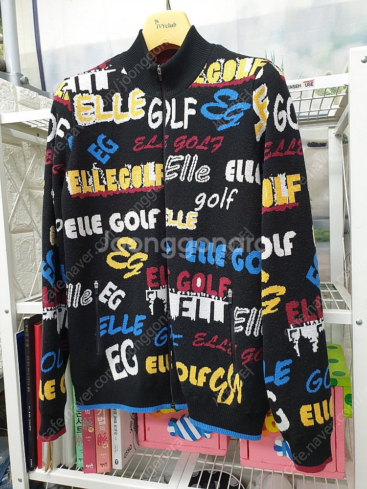엘르 여성골프니트 100 / 슬림77 방풍 집업 골프가디건 니트바람막이 WF68--1