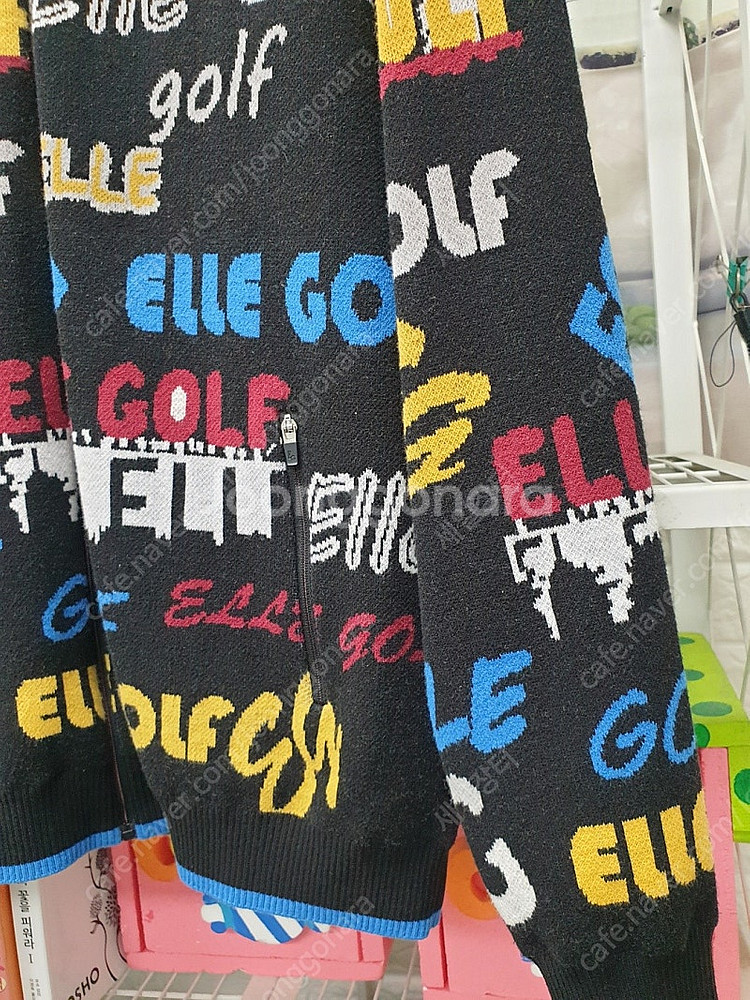 엘르 여성골프니트 100 / 슬림77 방풍 집업 골프가디건 니트바람막이 WF68--3