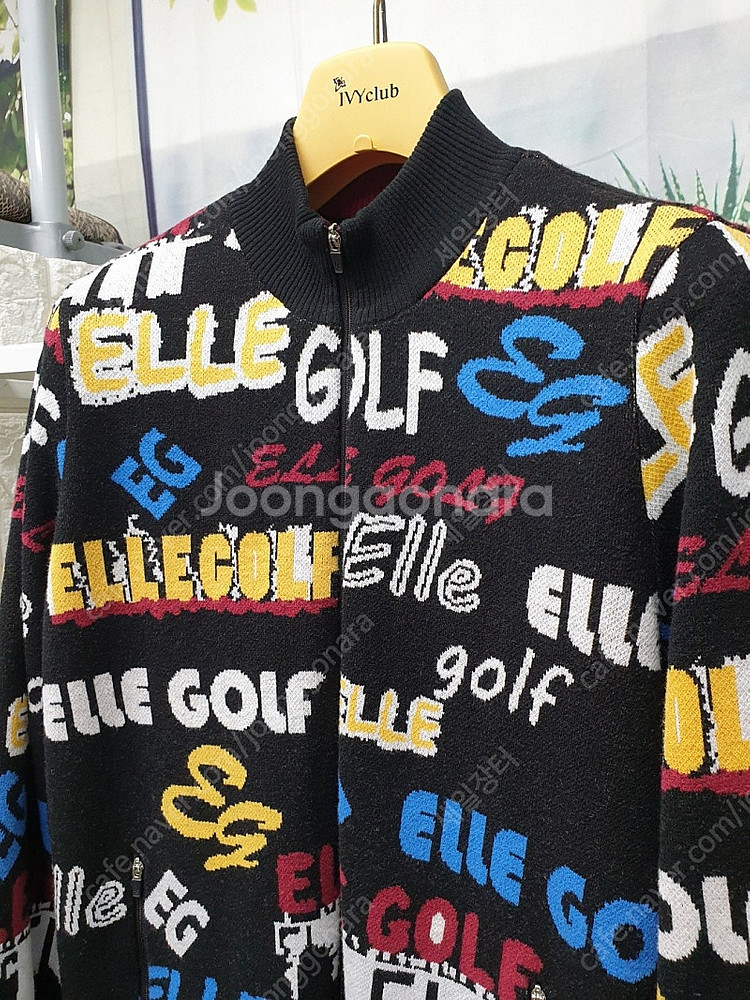 엘르 여성골프니트 100 / 슬림77 방풍 집업 골프가디건 니트바람막이 WF68--4