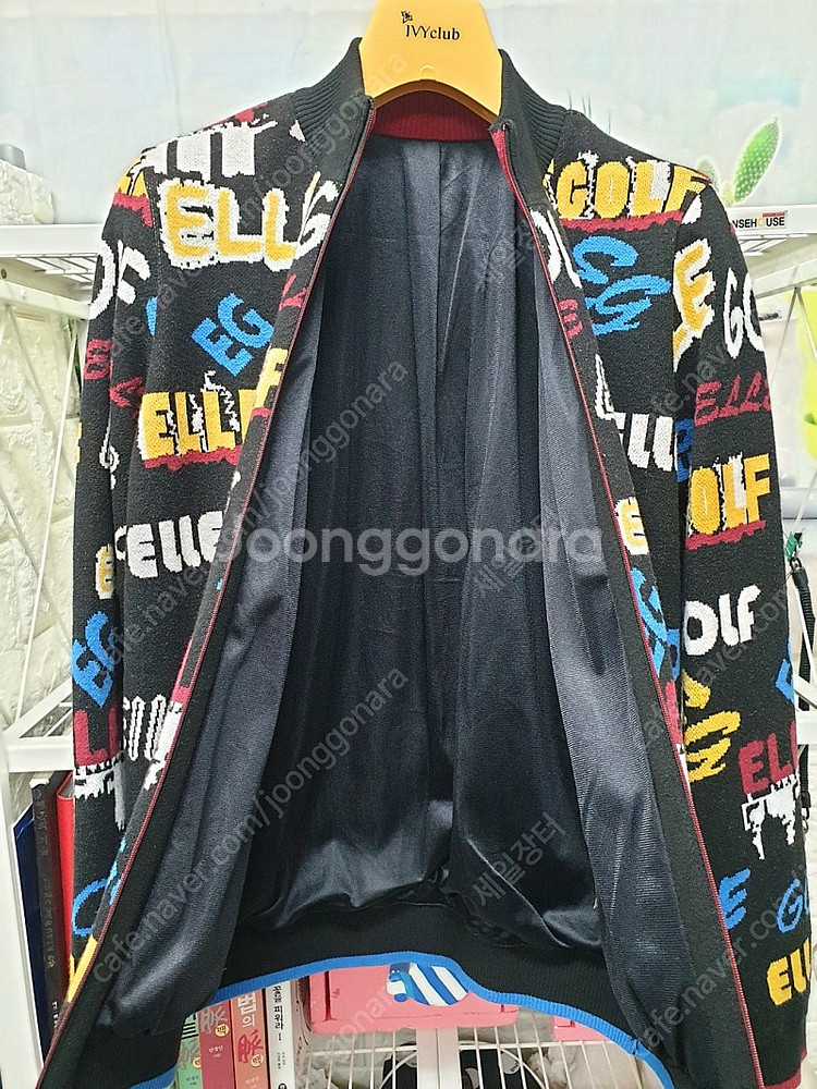 엘르 여성골프니트 100 / 슬림77 방풍 집업 골프가디건 니트바람막이 WF68--5