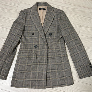 체크 패턴 더블브레스트 재킷