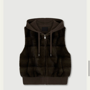 아뜨와 니트 밍크 베스트 브라운 마호가니 이미지