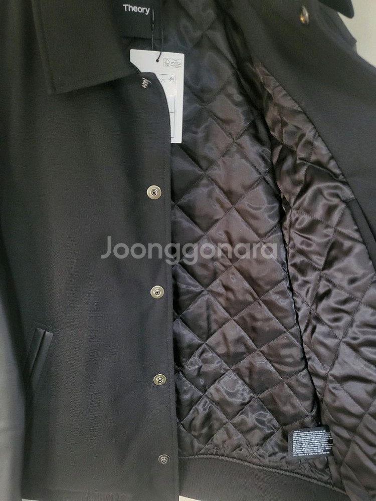 띠어리 24SS 울 개버딘 레더 바시티 가죽자켓 S--1