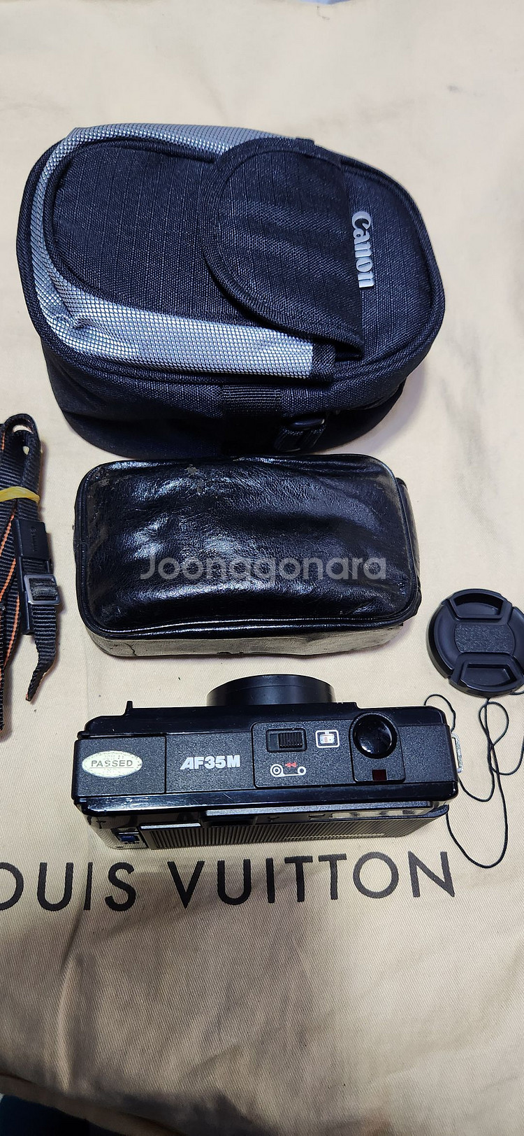 캐논af35m(a급), aa2개기능정상, 캐논렌즈38/2.5, 케이스, 캐논카메라가방.--1