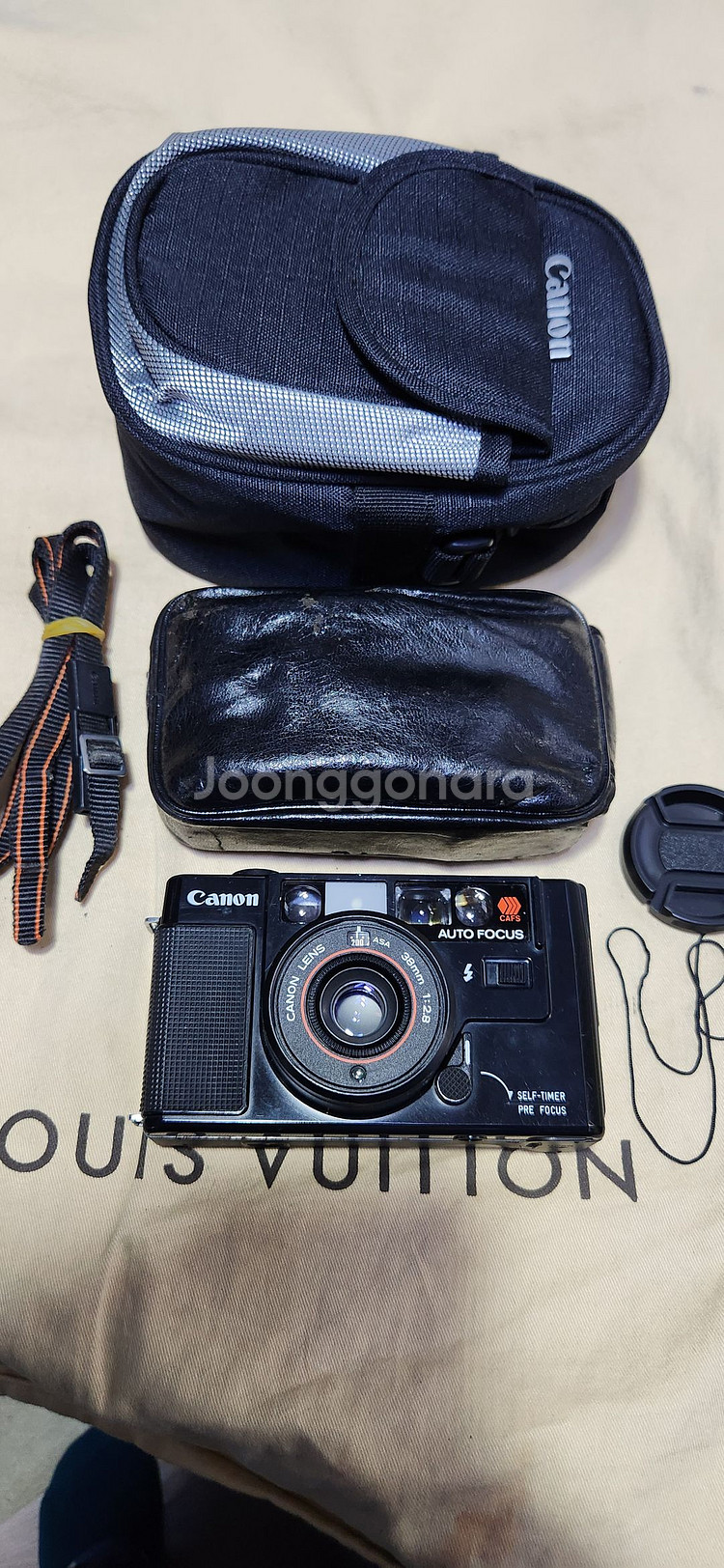 캐논af35m(a급), aa2개기능정상, 캐논렌즈38/2.5, 케이스, 캐논카메라가방.--6