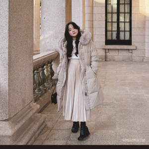 코오롱 폭스퍼 구스패딩 새거급 95M 롱패딩